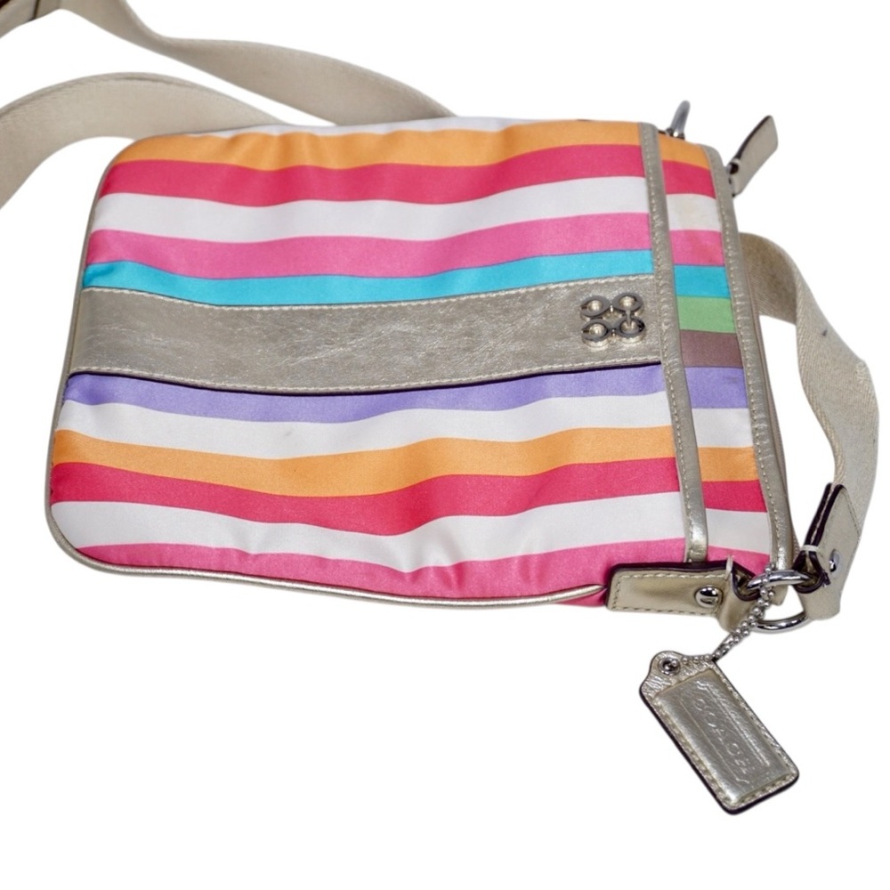Coach Legacy Julia Striped Sateen Crossbody Bag Y2K Multi-Color - Picture 5 of 9